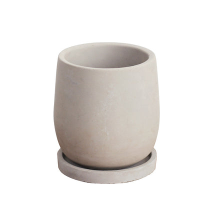 Round Cement Flower Pot