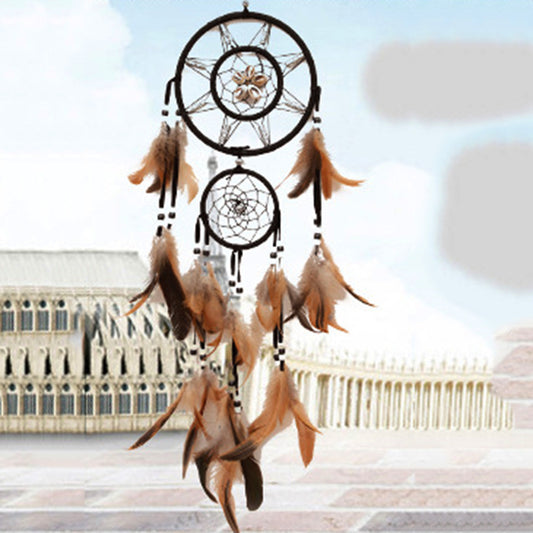 Dreamcatcher with Brown and Black Feathers