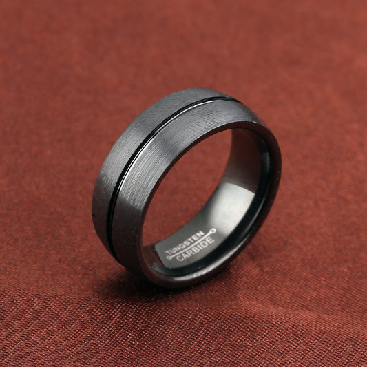 Black Men's Titanium Steel Ring