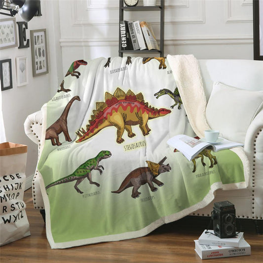 Kids Dinosaur Fluffy Soft Cotton Blanket