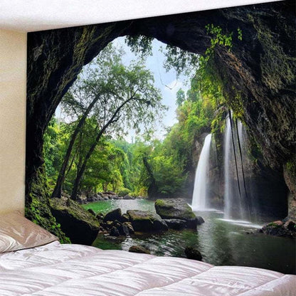 Beautiful Cave Waterfall Tapestry It Will Enhance Any Room