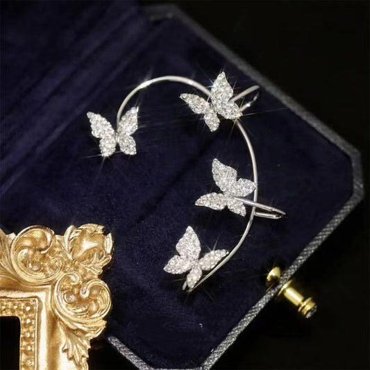 Butterfly Ear Clip And Ear Hook Jewelry